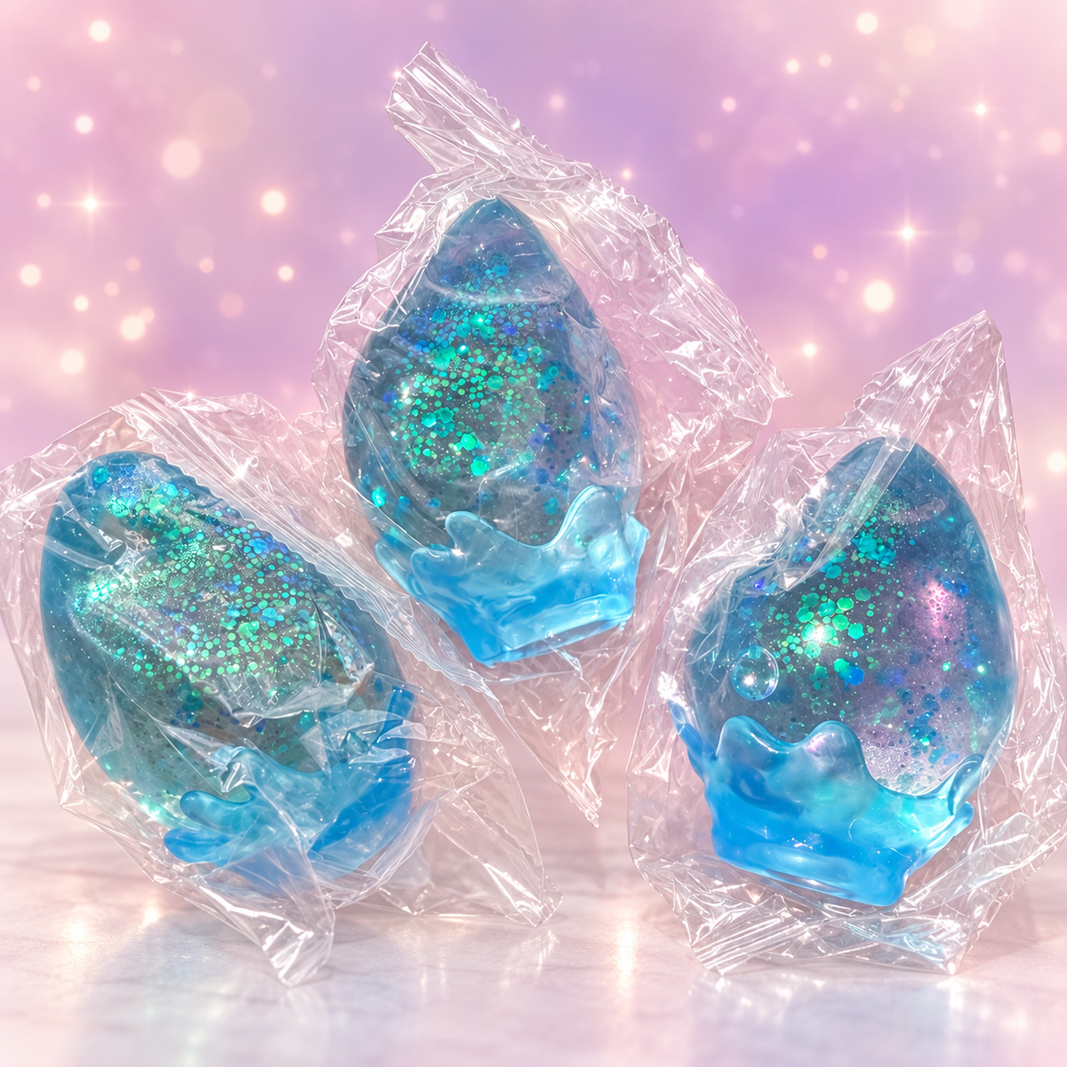 Blue Glitter Water Drop Squishy | Sensory Squeeze Toy