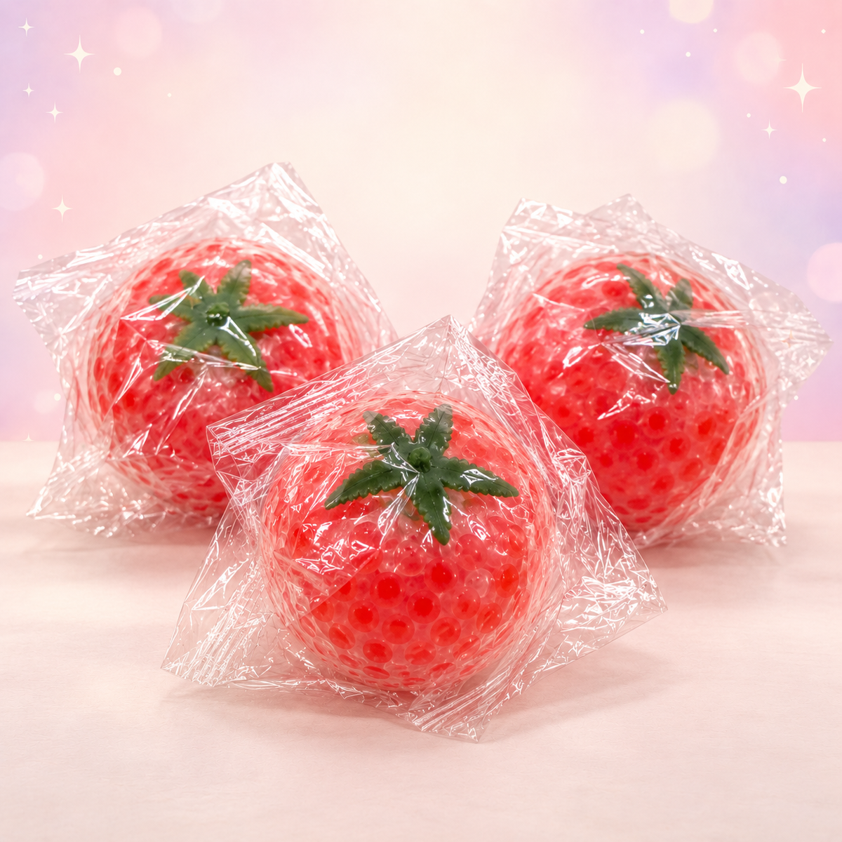 2.5-Inch Tomato Bead Squishy Sensory Stress-Relief Toy