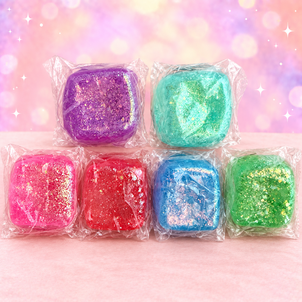 Glitter Ice Cube Squishy Toy | Choose Your Color