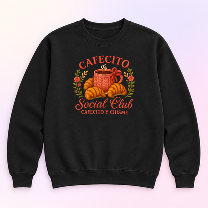 Cafecito Social Club Crewneck Sweatshirt – Cafecito y Chisme Coffee Shirt