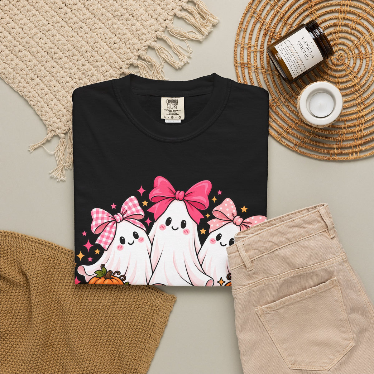 Cute Pink Bow Ghosts Halloween T-Shirt