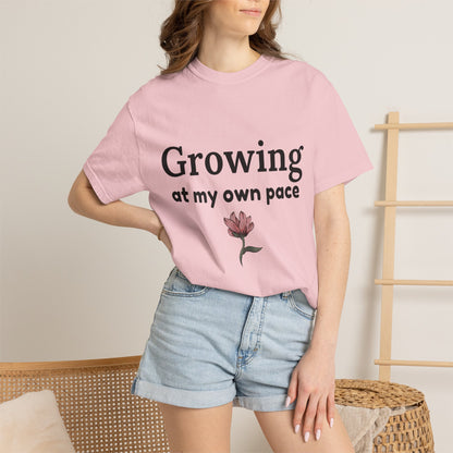 Growing at My Own Pace T-shirt | Floral Self-Love Quote Tee