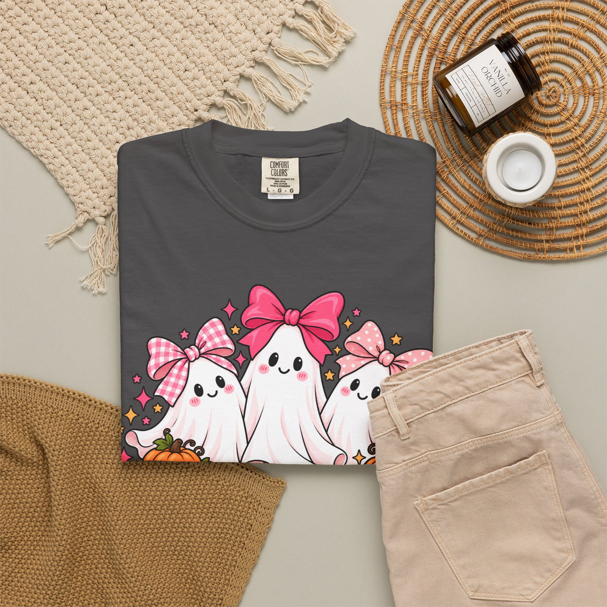 Cute Pink Bow Ghosts Halloween T-Shirt