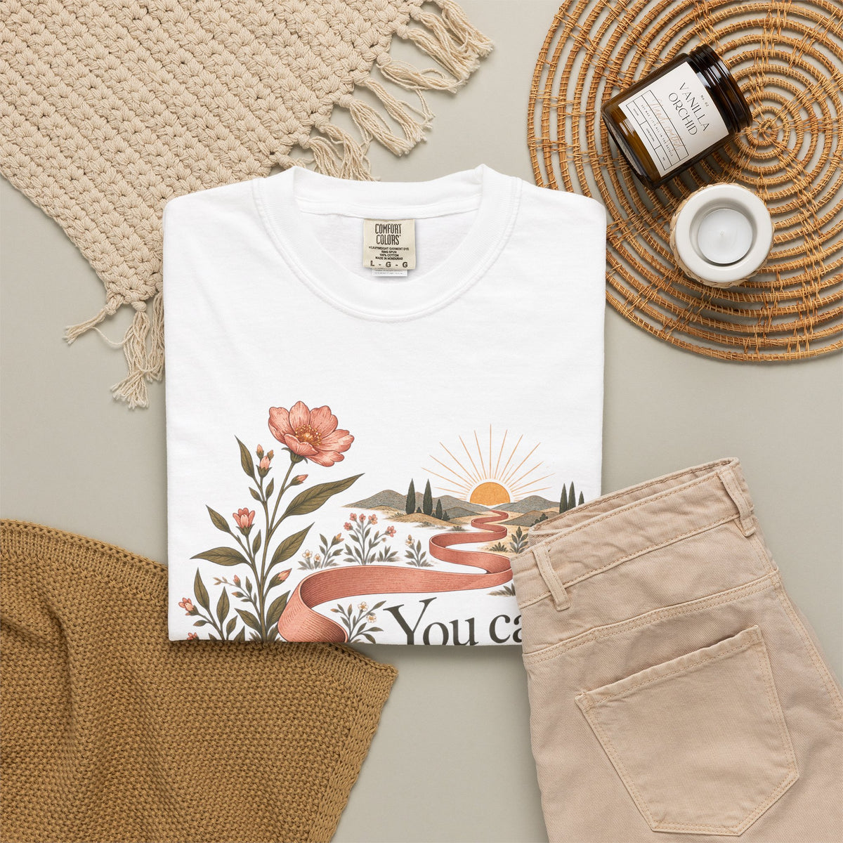 You Can Begin Softly T-Shirt — Inspirational Floral Ribbon Tee
