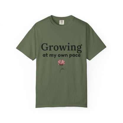 Growing at My Own Pace T-shirt | Floral Self-Love Quote Tee