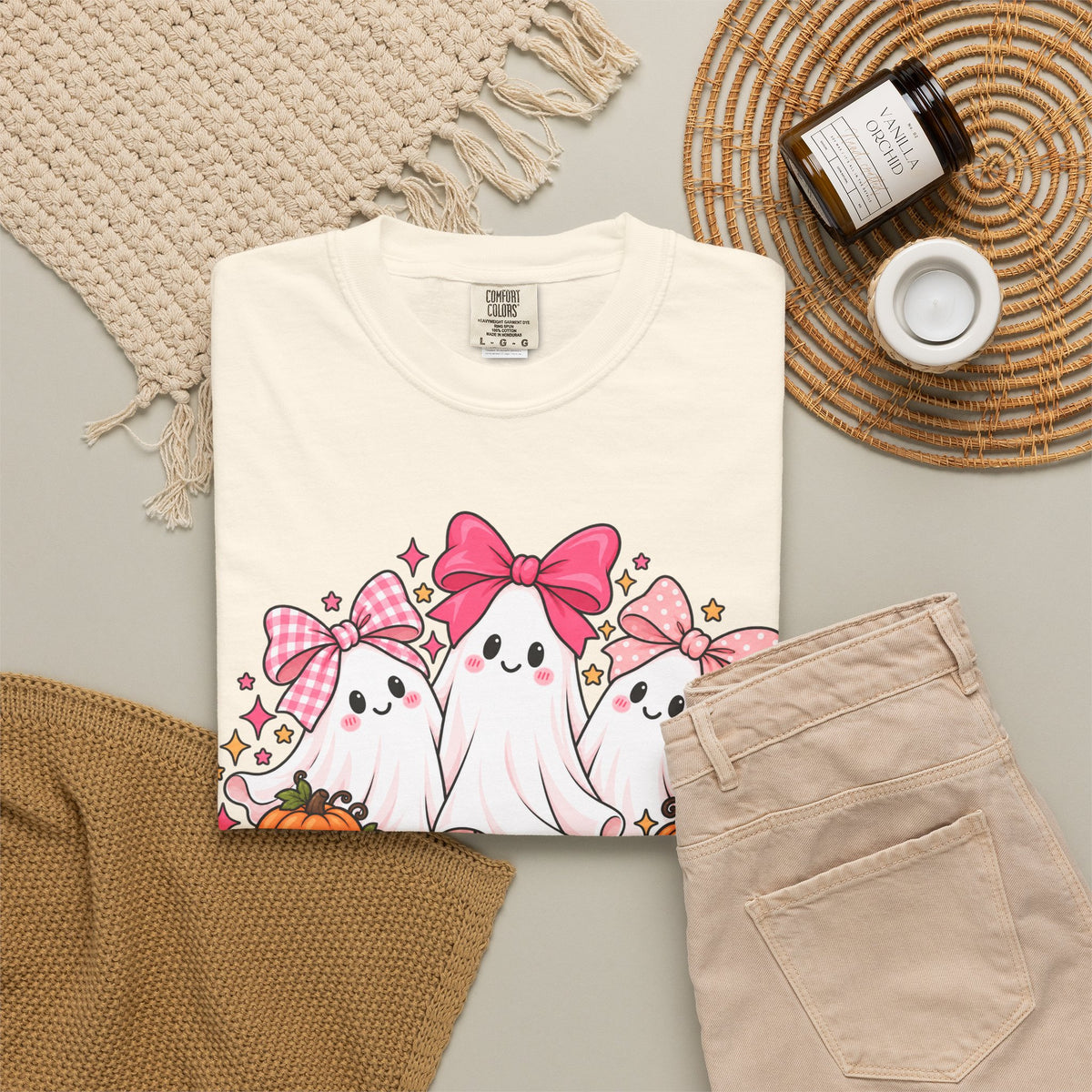 Cute Pink Bow Ghosts Halloween T-Shirt