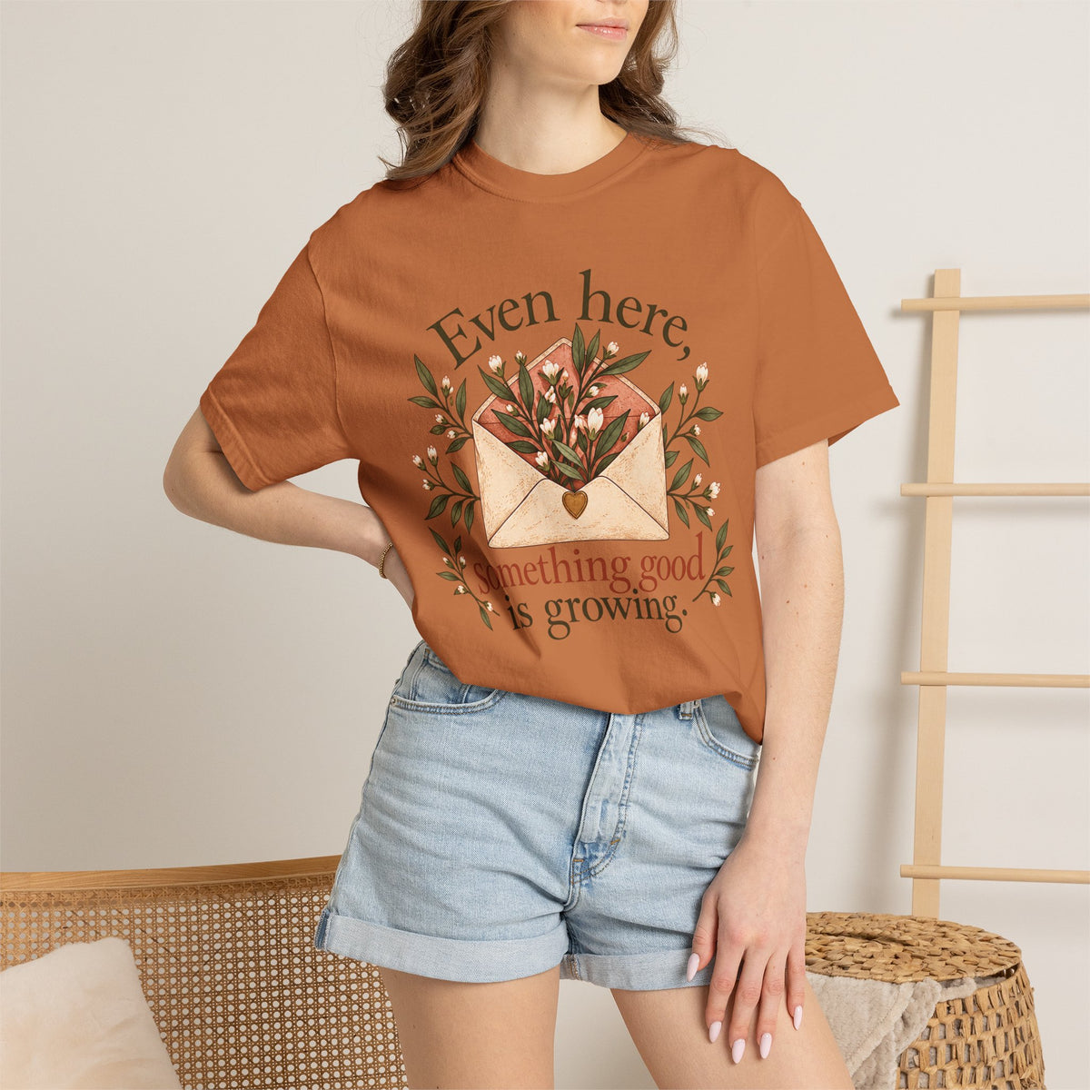 Plant Envelope Tee — "Even here, something good is growing" Inspirational T-Shirt