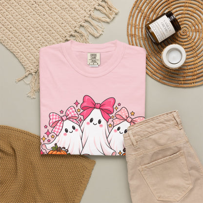Cute Pink Bow Ghosts Halloween T-Shirt