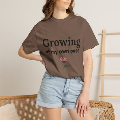 Growing at My Own Pace T-shirt | Floral Self-Love Quote Tee