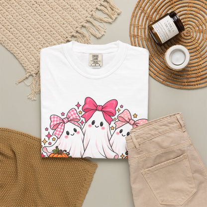 Cute Pink Bow Ghosts Halloween T-Shirt