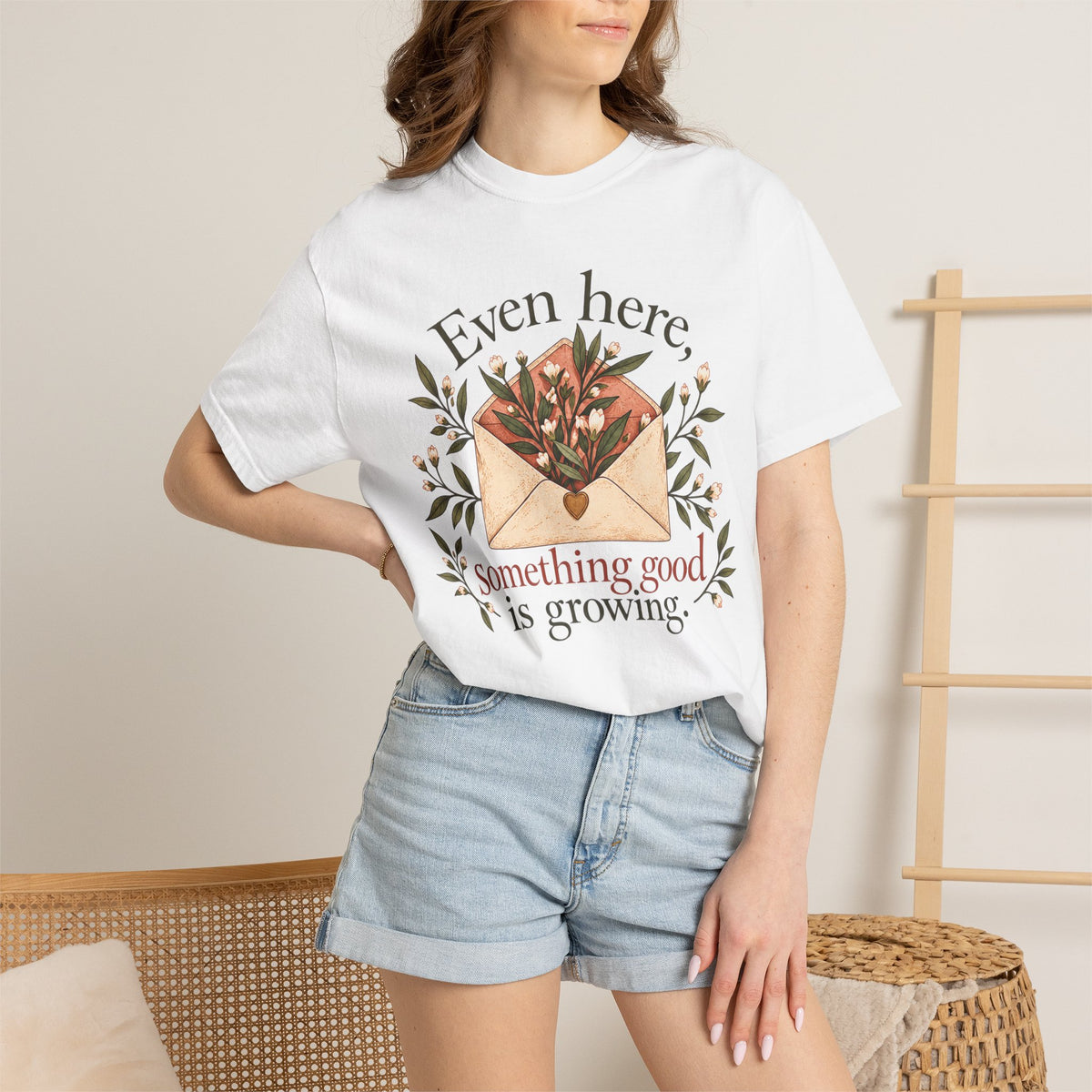 Plant Envelope Tee — "Even here, something good is growing" Inspirational T-Shirt