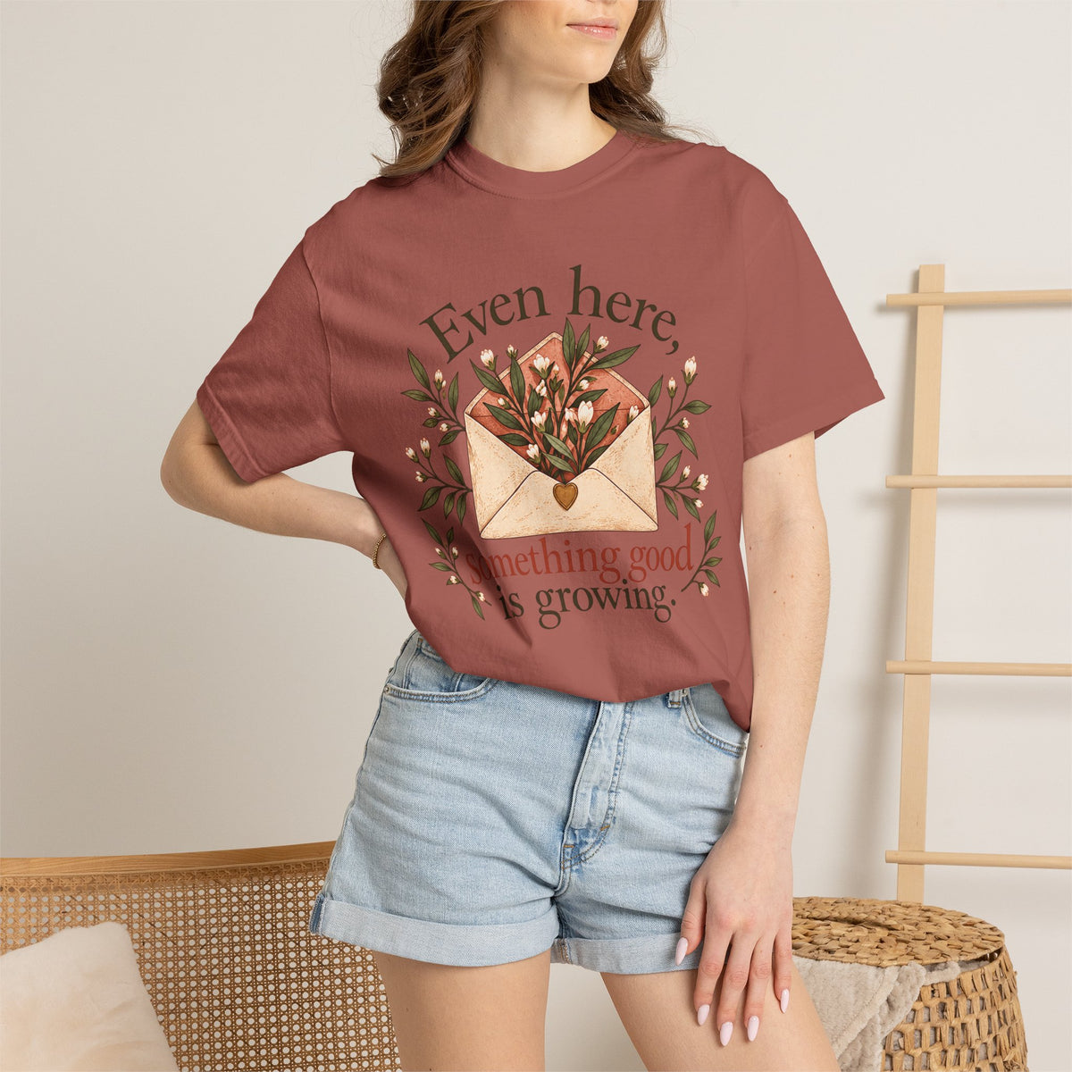 Plant Envelope Tee — "Even here, something good is growing" Inspirational T-Shirt