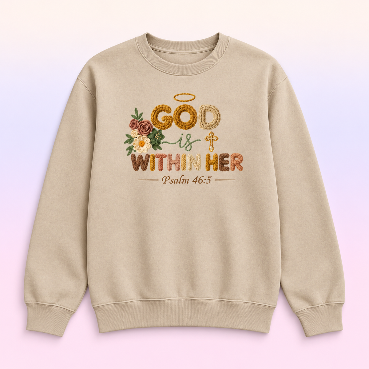 God Is Within Her Psalm 46:5 Christian Crewneck Sweatshirt
