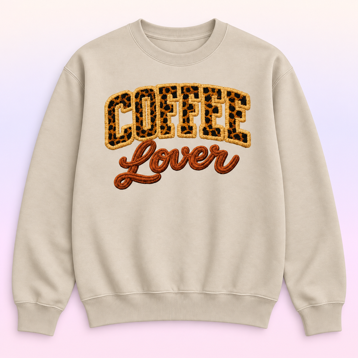 Leopard Coffee Lover Crewneck Sweatshirt – Coffee Gift for Her