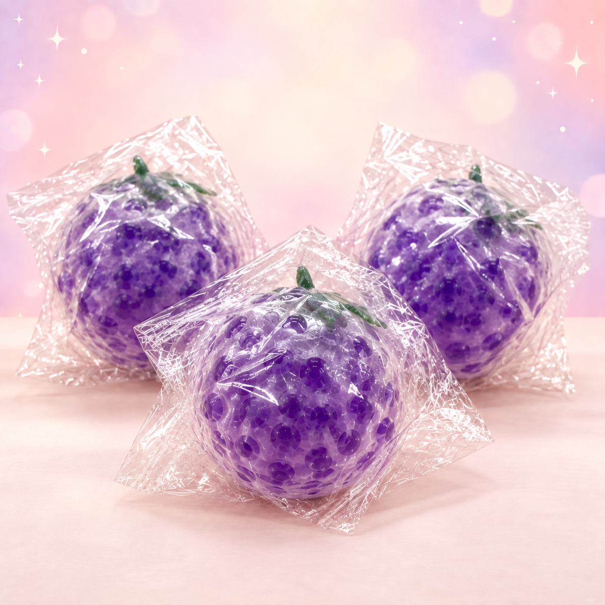 2.5-Inch Purple Grape Bead Squishy Sensory Stress-Relief Toy