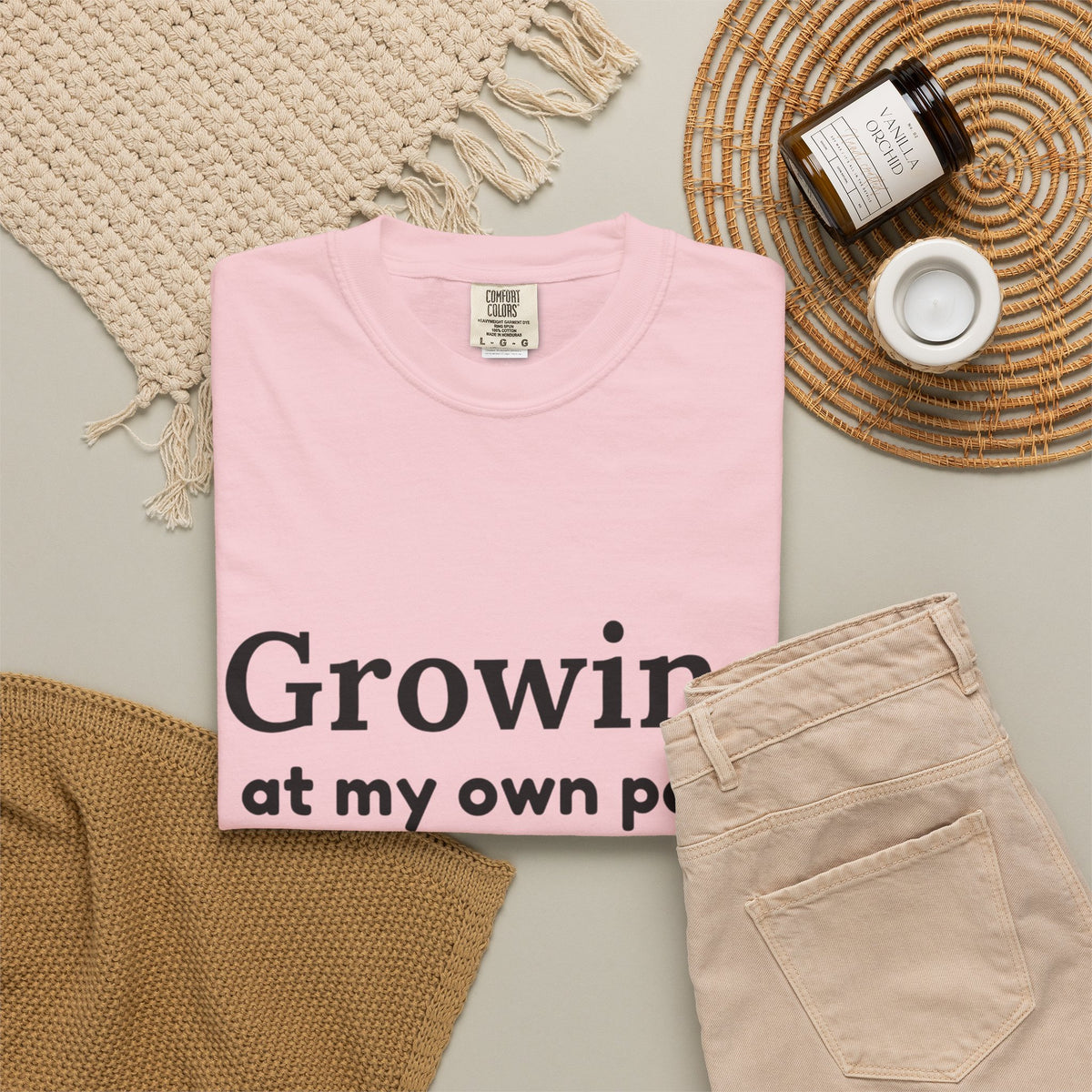 Growing at My Own Pace T-shirt | Floral Self-Love Quote Tee