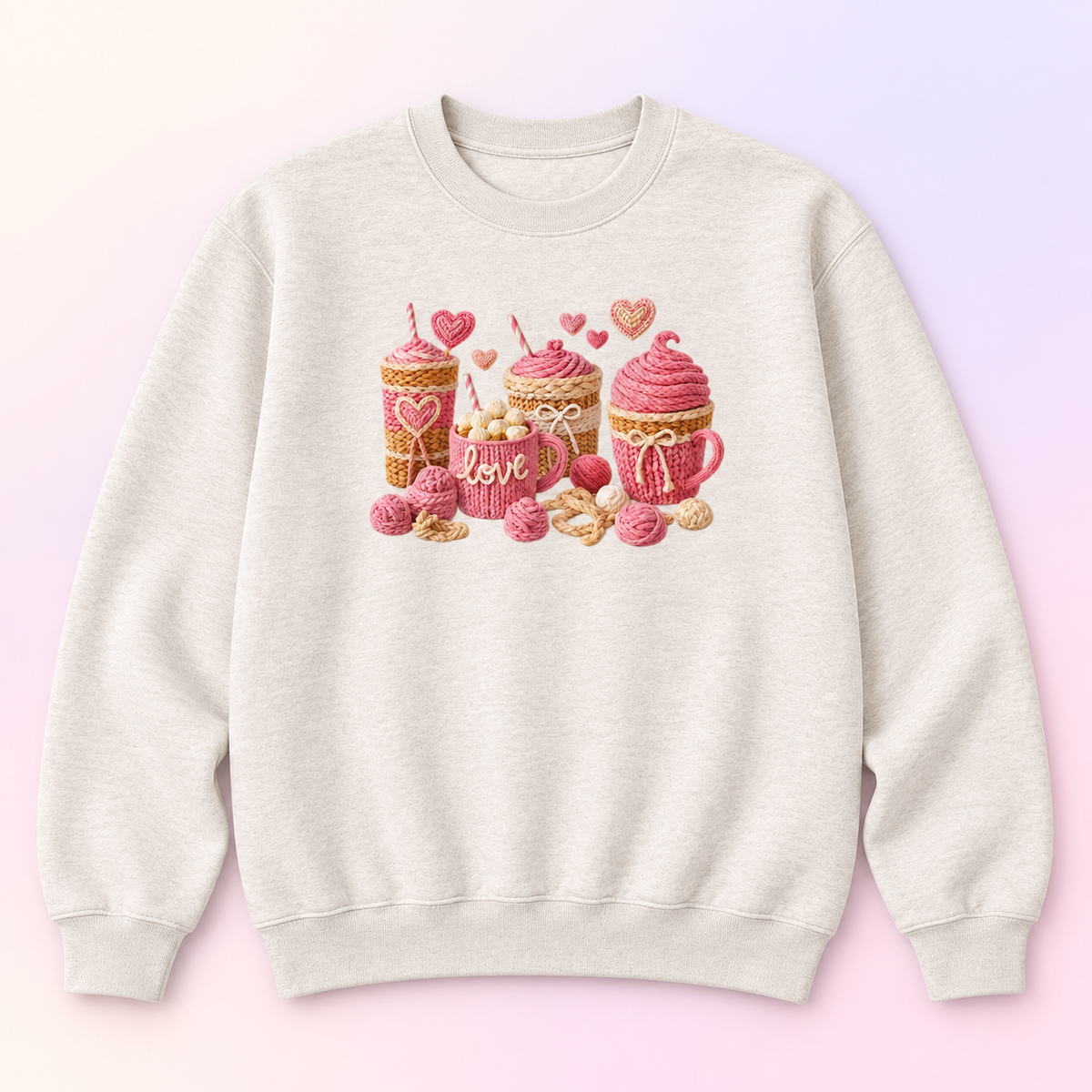 Pink Coffee Love Crewneck Sweatshirt – Cozy Coffee Lover Gift