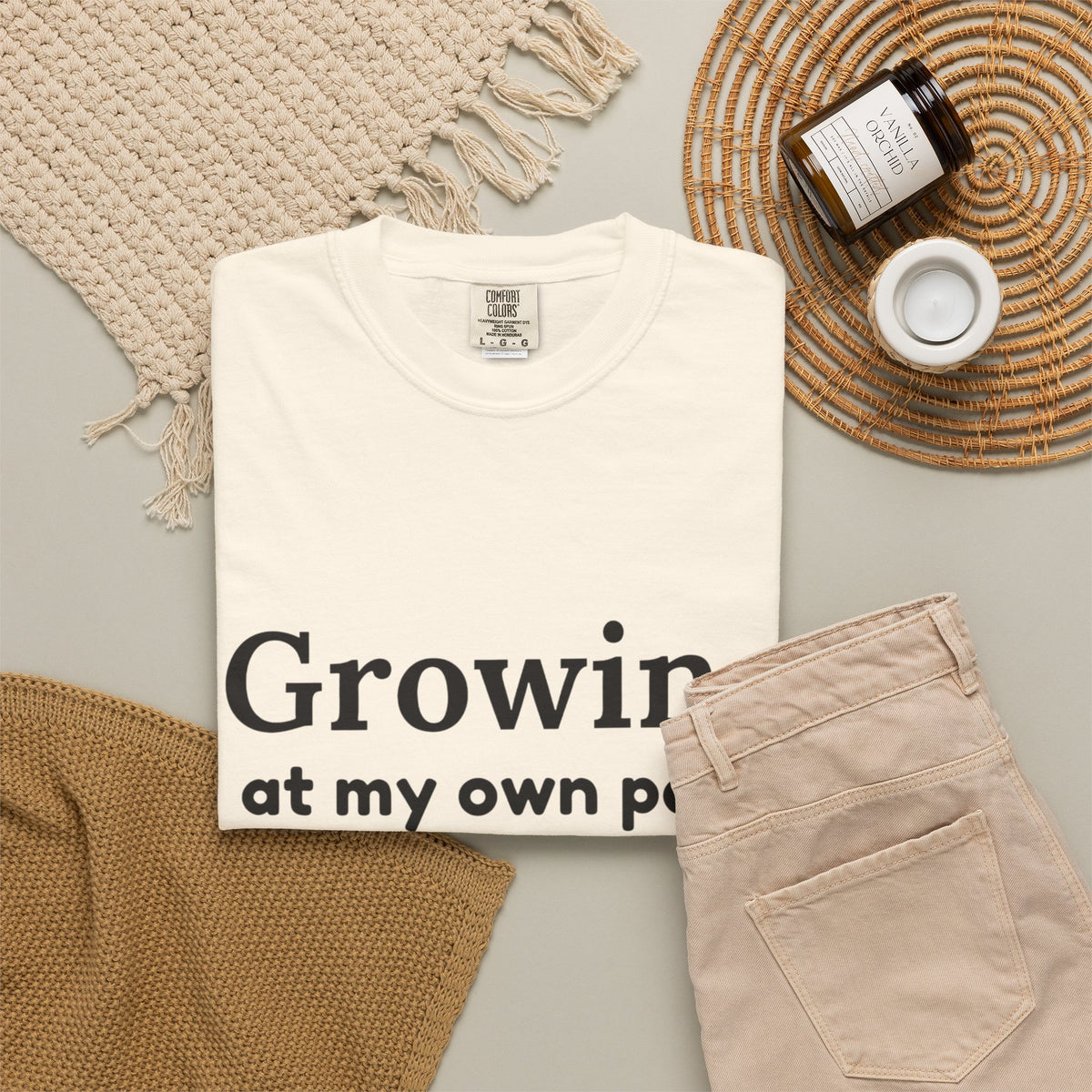 Growing at My Own Pace T-shirt | Floral Self-Love Quote Tee