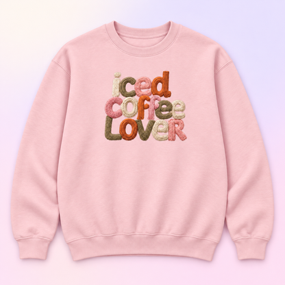 Iced Coffee Lover Crewneck Sweatshirt – Coffee Gift for Her