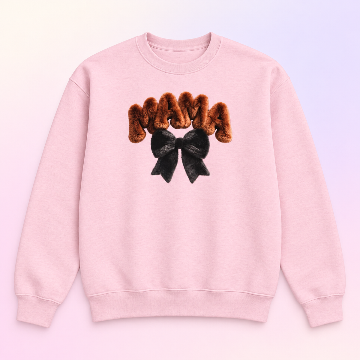 Mama Black Bow Crewneck Sweatshirt – Trendy Gift for Mom