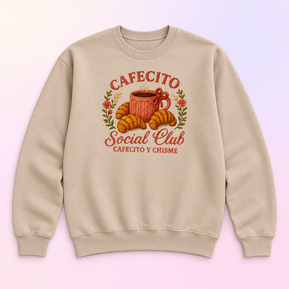 Cafecito Social Club Crewneck Sweatshirt – Cafecito y Chisme Coffee Shirt