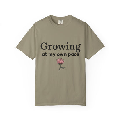 Growing at My Own Pace T-shirt | Floral Self-Love Quote Tee