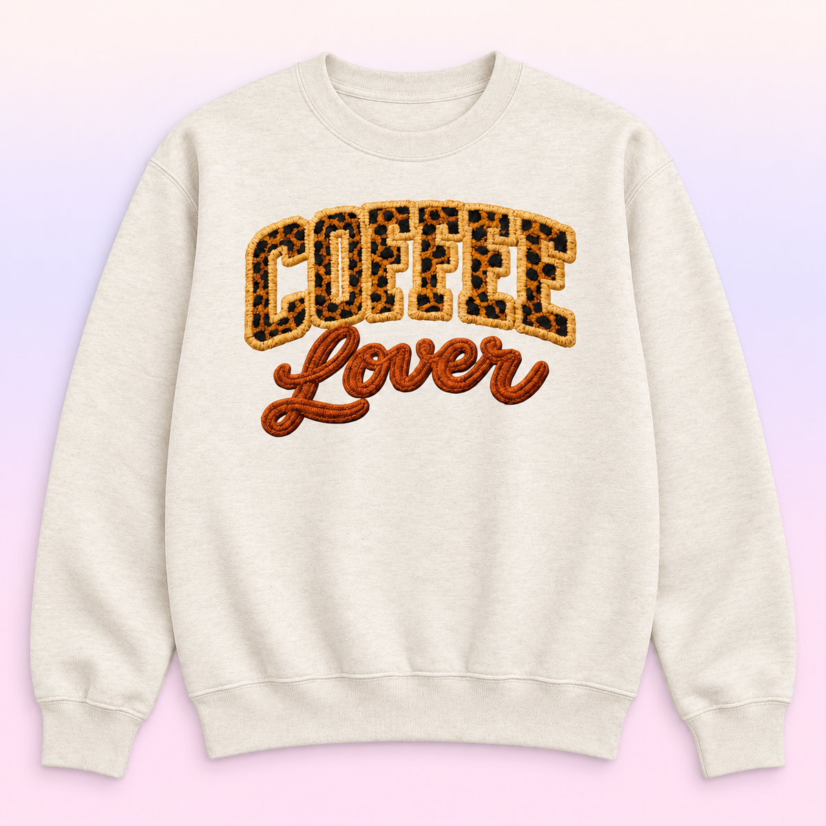 Leopard Coffee Lover Crewneck Sweatshirt – Coffee Gift for Her