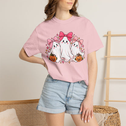 Cute Pink Bow Ghosts Halloween T-Shirt