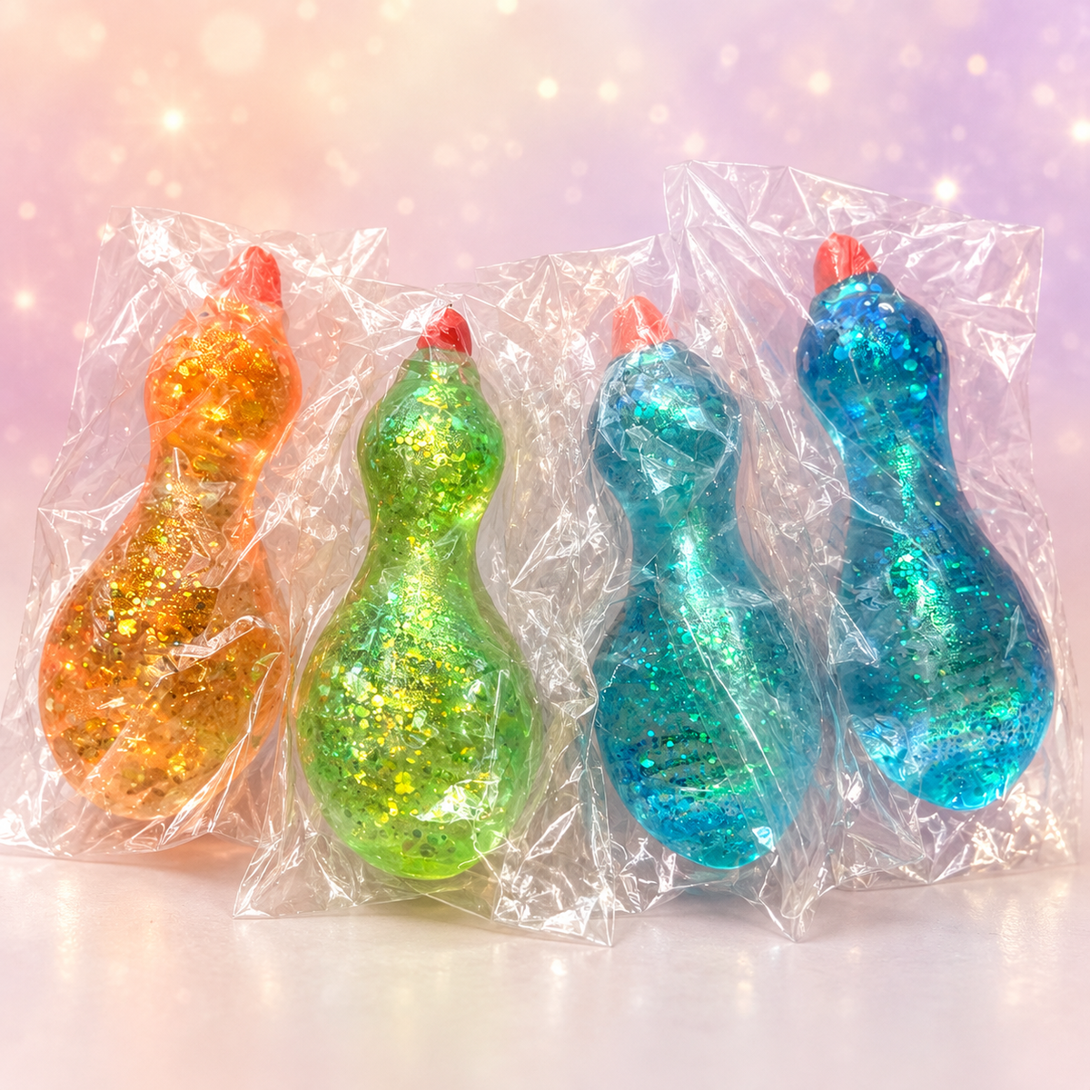 Glitter Duck Squishy Toy | Colorful Sensory Squeeze Toy