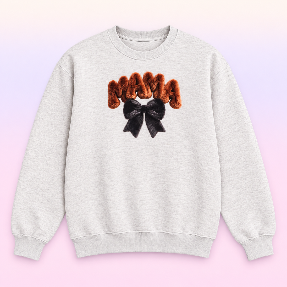 Mama Black Bow Crewneck Sweatshirt – Trendy Gift for Mom