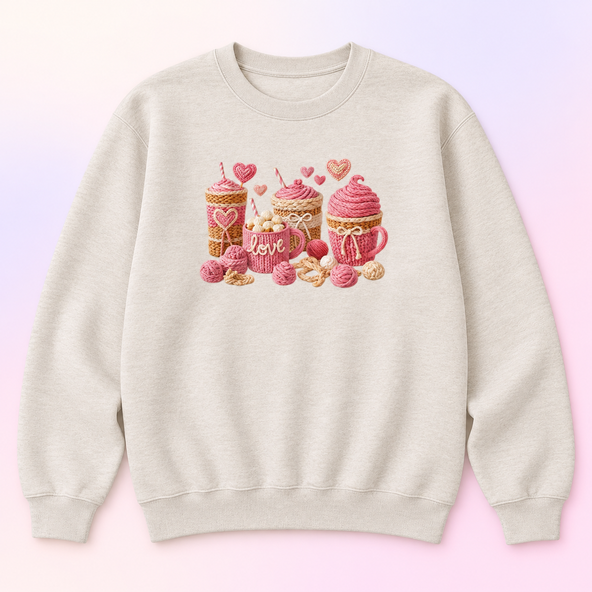Pink Coffee Love Crewneck Sweatshirt – Cozy Coffee Lover Gift