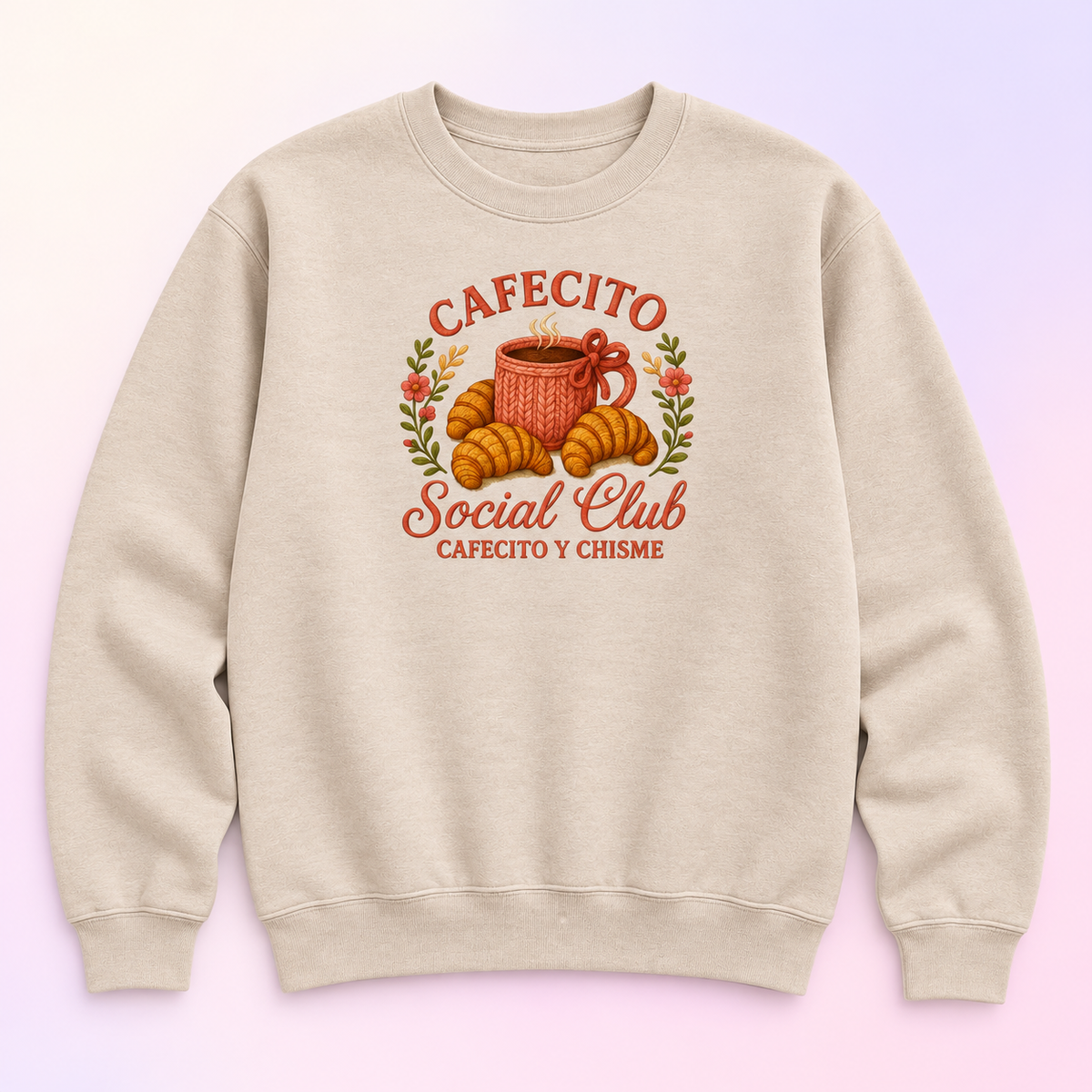 Cafecito Social Club Crewneck Sweatshirt – Cafecito y Chisme Coffee Shirt