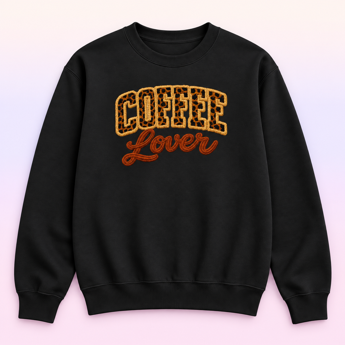 Leopard Coffee Lover Crewneck Sweatshirt – Coffee Gift for Her