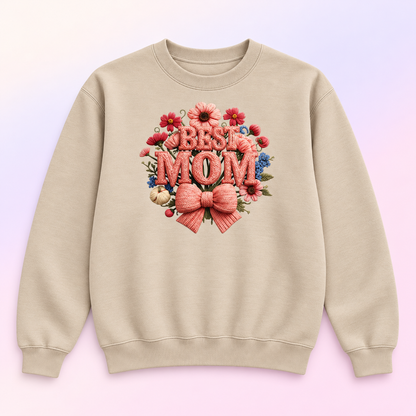Best Mom Floral Crewneck Sweatshirt – Mother’s Day Gift