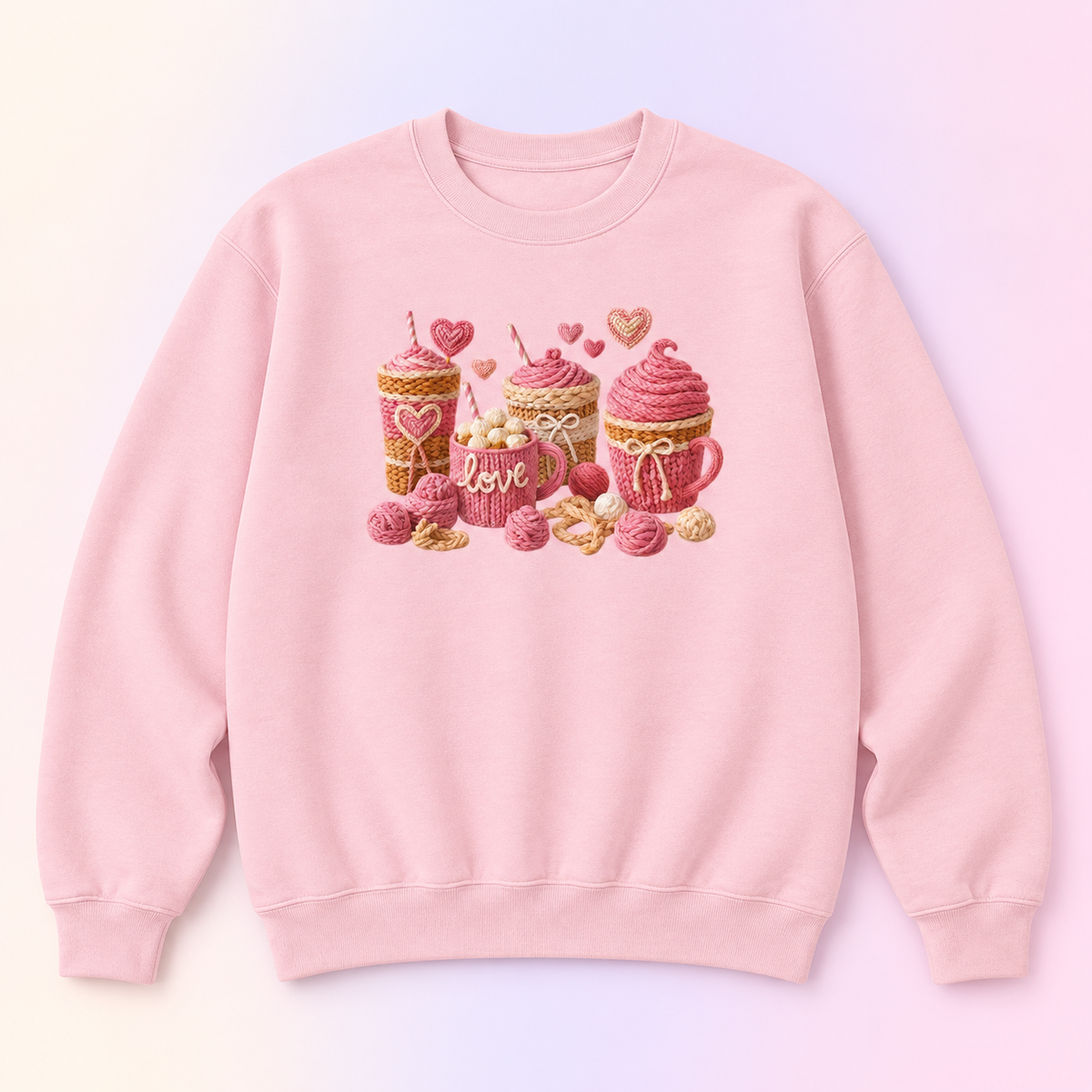 Pink Coffee Love Crewneck Sweatshirt – Cozy Coffee Lover Gift